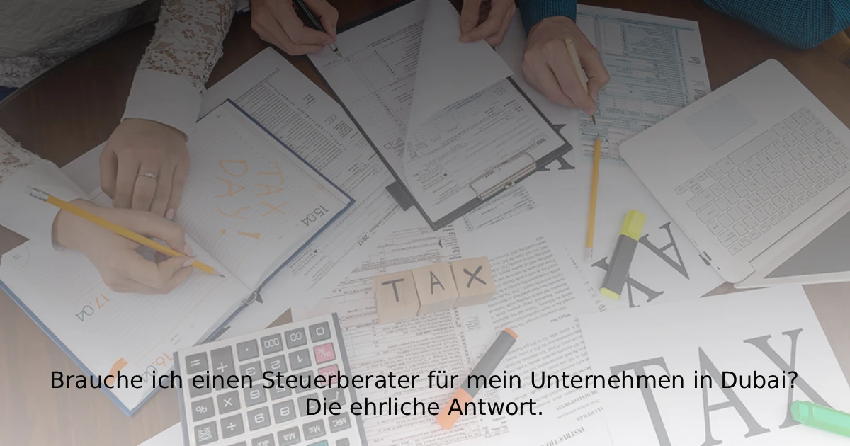 Brauche ich einen Steuerberater für mein Unternehmen in Dubai Die ehrliche Antwort