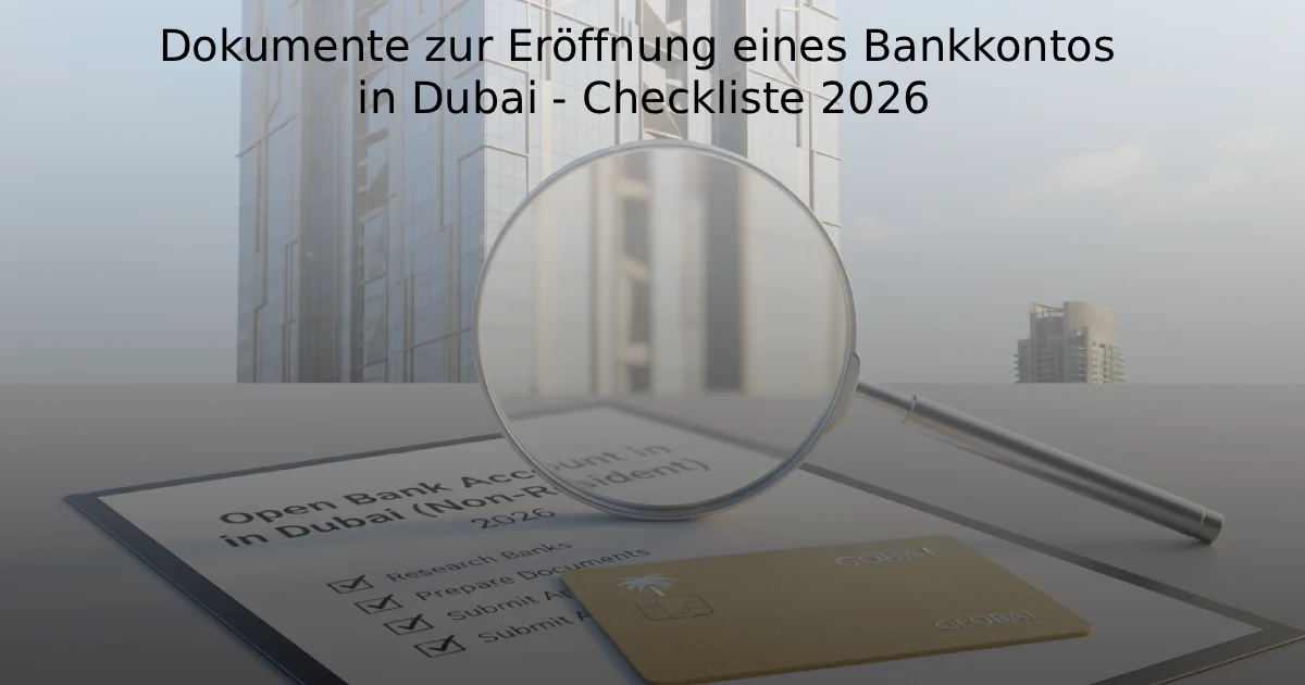 Dokumente zur Eröffnung eines Bankkontos in Dubai - Checkliste 2026