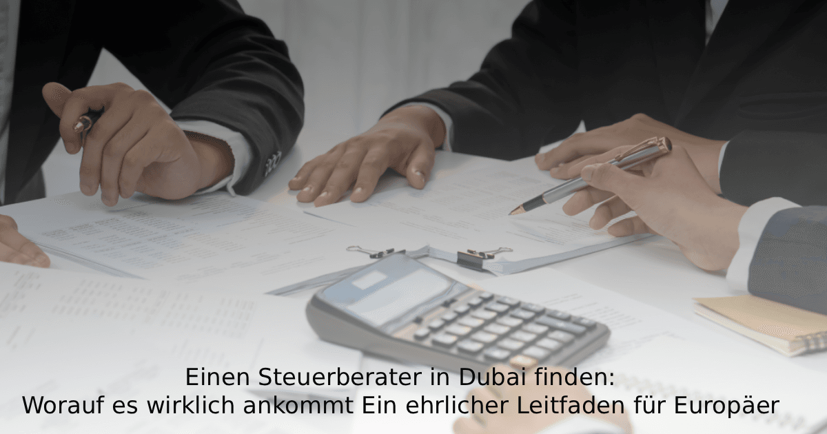 Einen Steuerberater in Dubai finden Worauf es wirklich ankommt Ein ehrlicher Leitfaden für Europäer