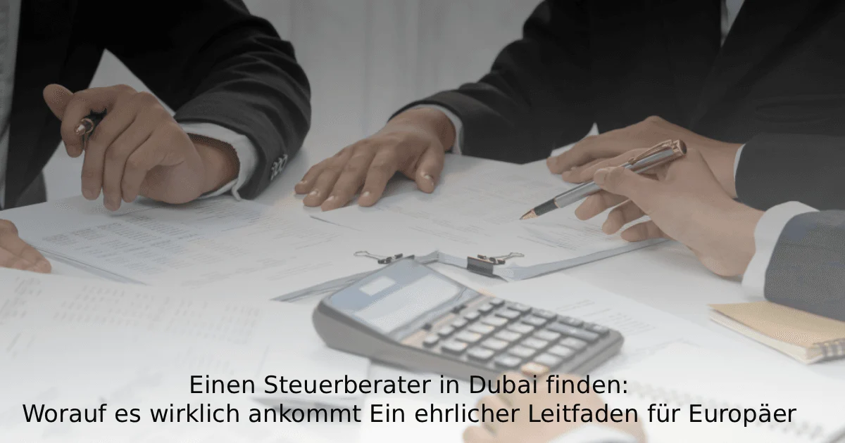 Steuerberater Dubai finden: Worauf es wirklich ankommt – Ein ehrlicher Leitfaden für Europäer
