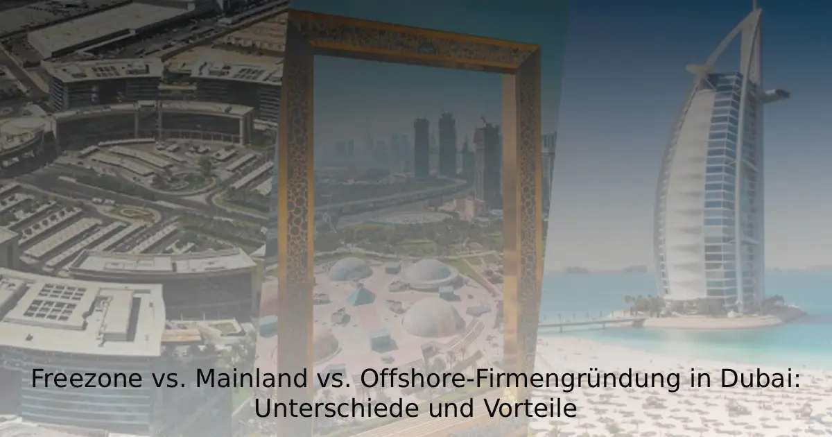 Freezone vs. Mainland vs. Offshore-Firmengründung in Dubai - Unterschiede und Vorteile