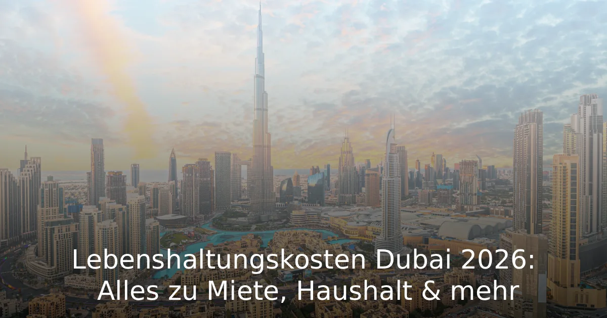 Lebenshaltungskosten Dubai 2026 Alles zu Miete, Haushalt & mehr