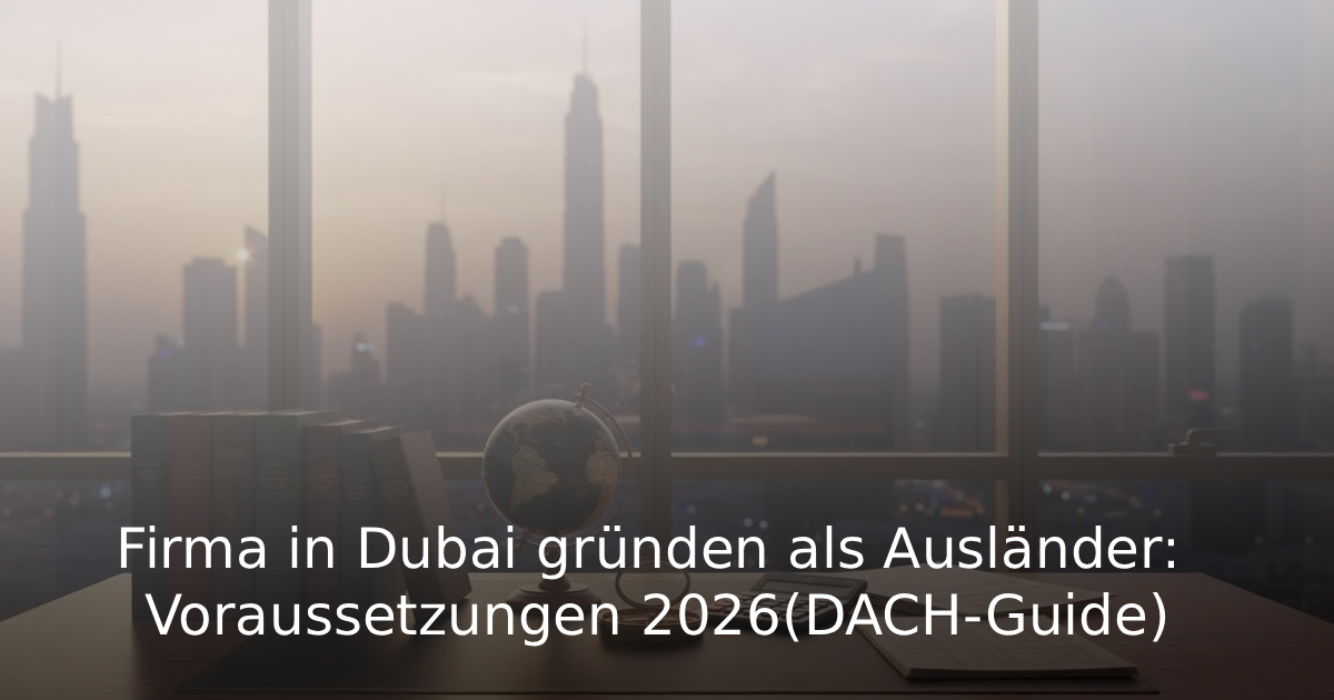 Firma in Dubai gründen als Ausländer Voraussetzungen 2026 (DACH-Guide)