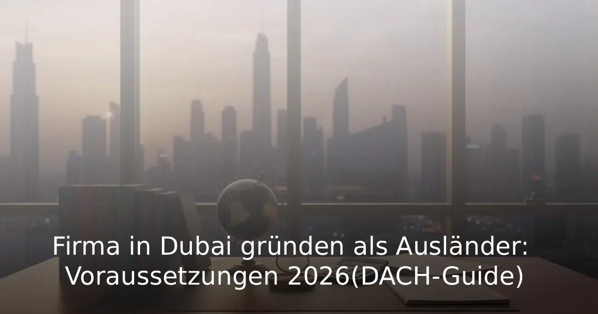 Firma in Dubai gründen als Ausländer Voraussetzungen 2026 (DACH-Guide)