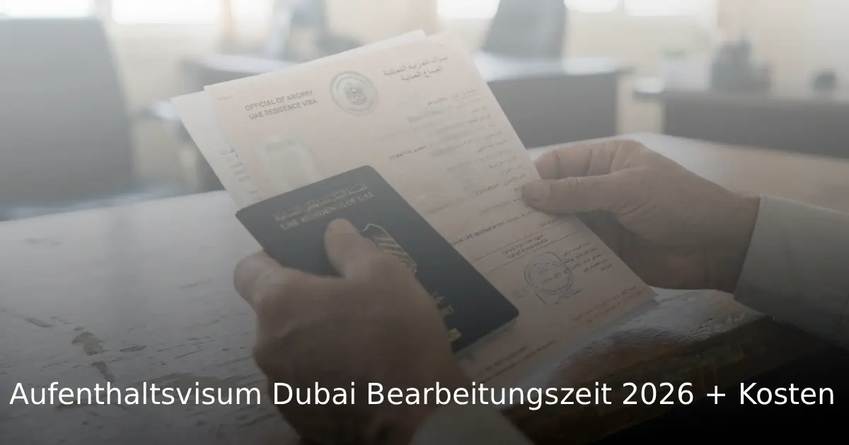 Aufenthaltsvisum Dubai Bearbeitungszeit 2026 + Kosten