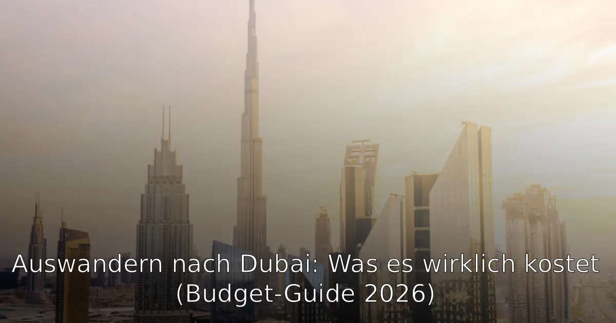 Auswandern Dubai Kosten Was es wirklich kostet (Budget-Guide 2026)