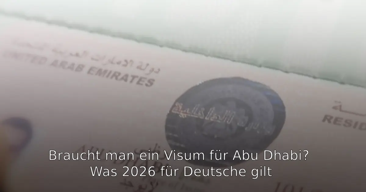 Braucht man ein Visum für Abu Dhabi Was 2026 für Deutsche gilt