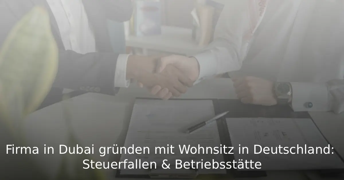 Firma in Dubai gründen mit Wohnsitz in Deutschland Steuerfallen & Betriebsstätte