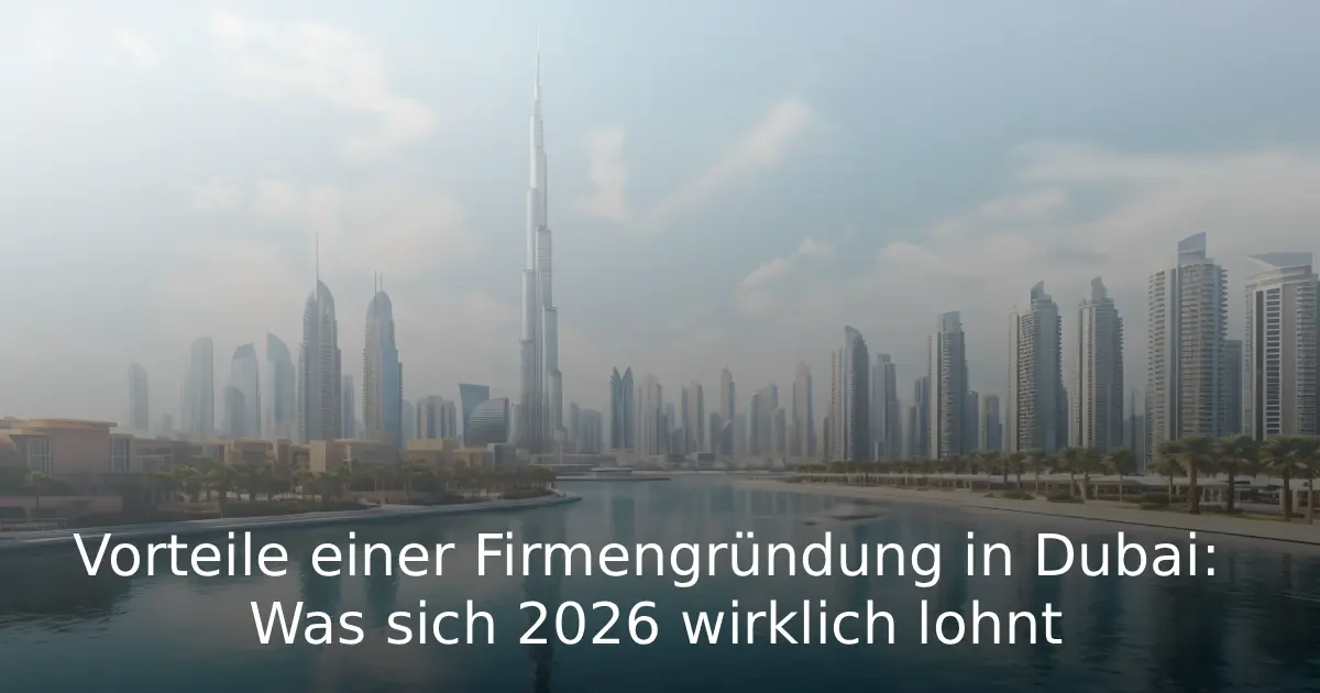 Vorteile einer Firmengründung in Dubai Was sich 2026 wirklich lohnt