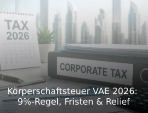 Körperschaftsteuer in den VAE 2026 Registrierung, 9%-Regel und Small Business Relief