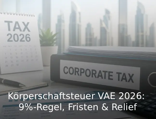 Körperschaftsteuer in den VAE 2026 Registrierung, 9%-Regel und Small Business Relief