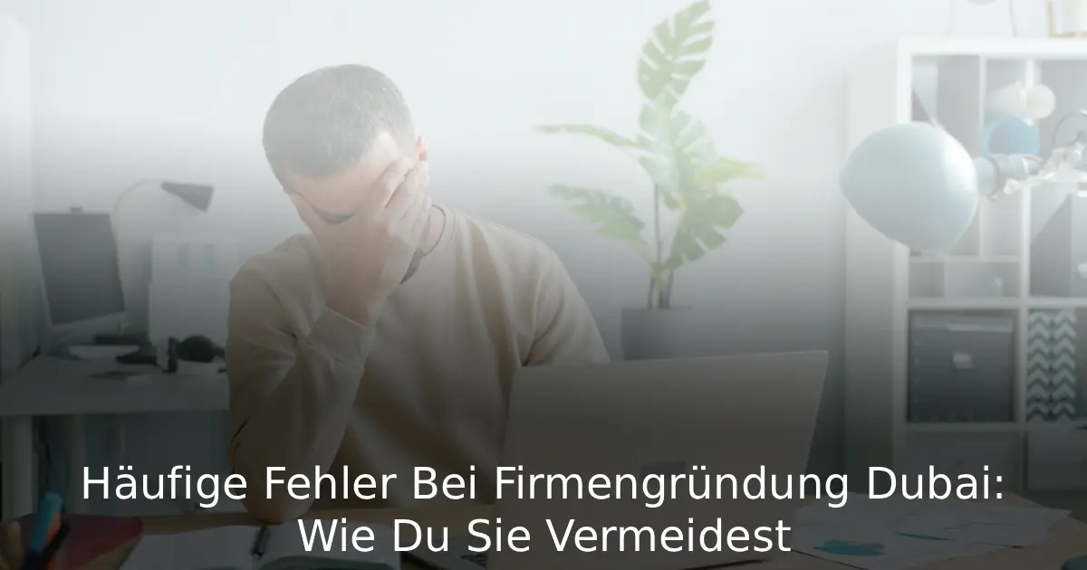 Häufige Fehler Bei Firmengründung Dubai Wie Du Sie Vermeidest