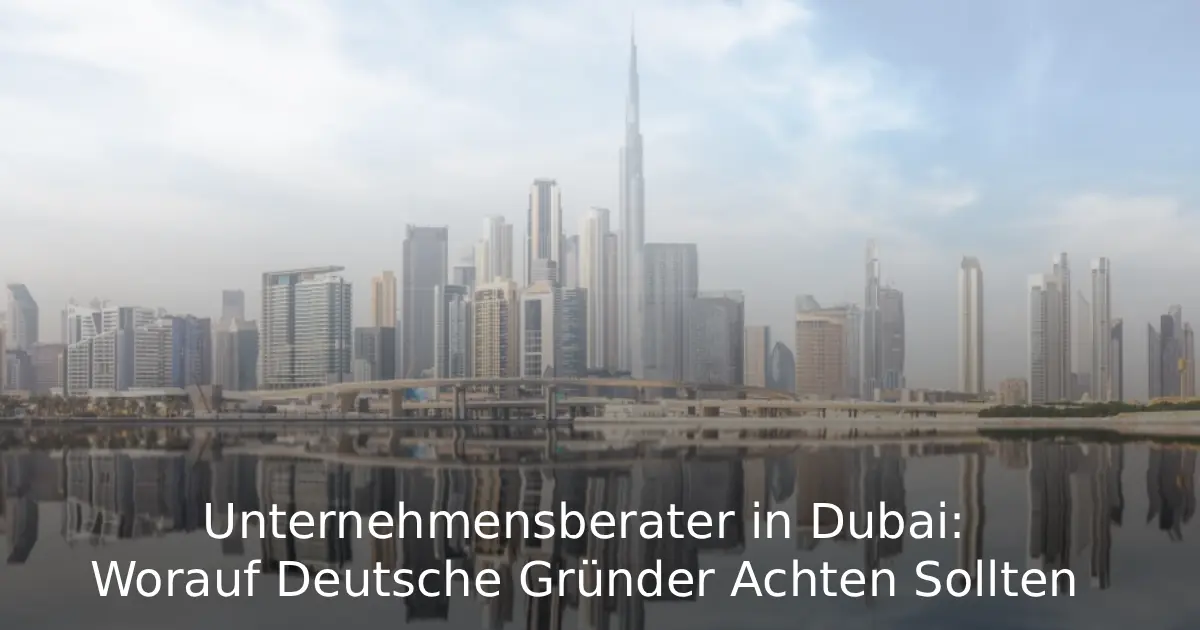 Unternehmensberater in Dubai Worauf Deutsche Gründer Achten Sollten