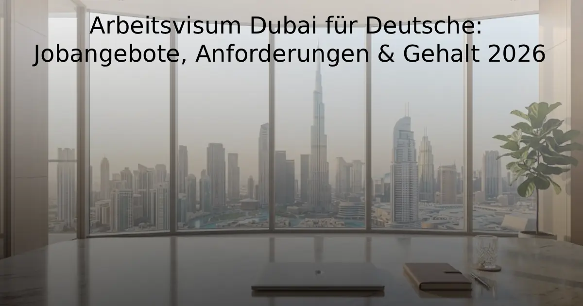 Arbeitsvisum Dubai für Deutsche Jobangebote, Anforderungen & Gehalt 2026