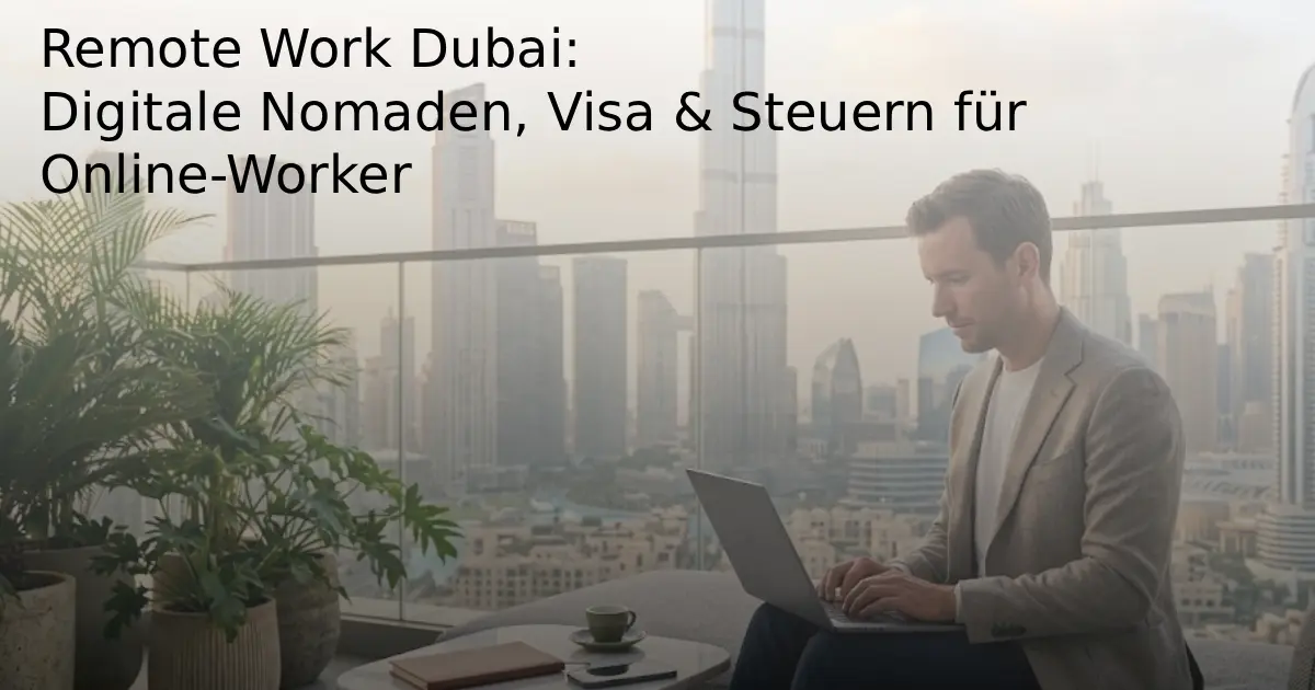 Remote Work Dubai Digitale Nomaden, Visa & Steuern für Online-Worker